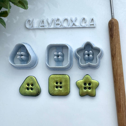 Button cutters # 3 - set of three -  made for use with polymer clay