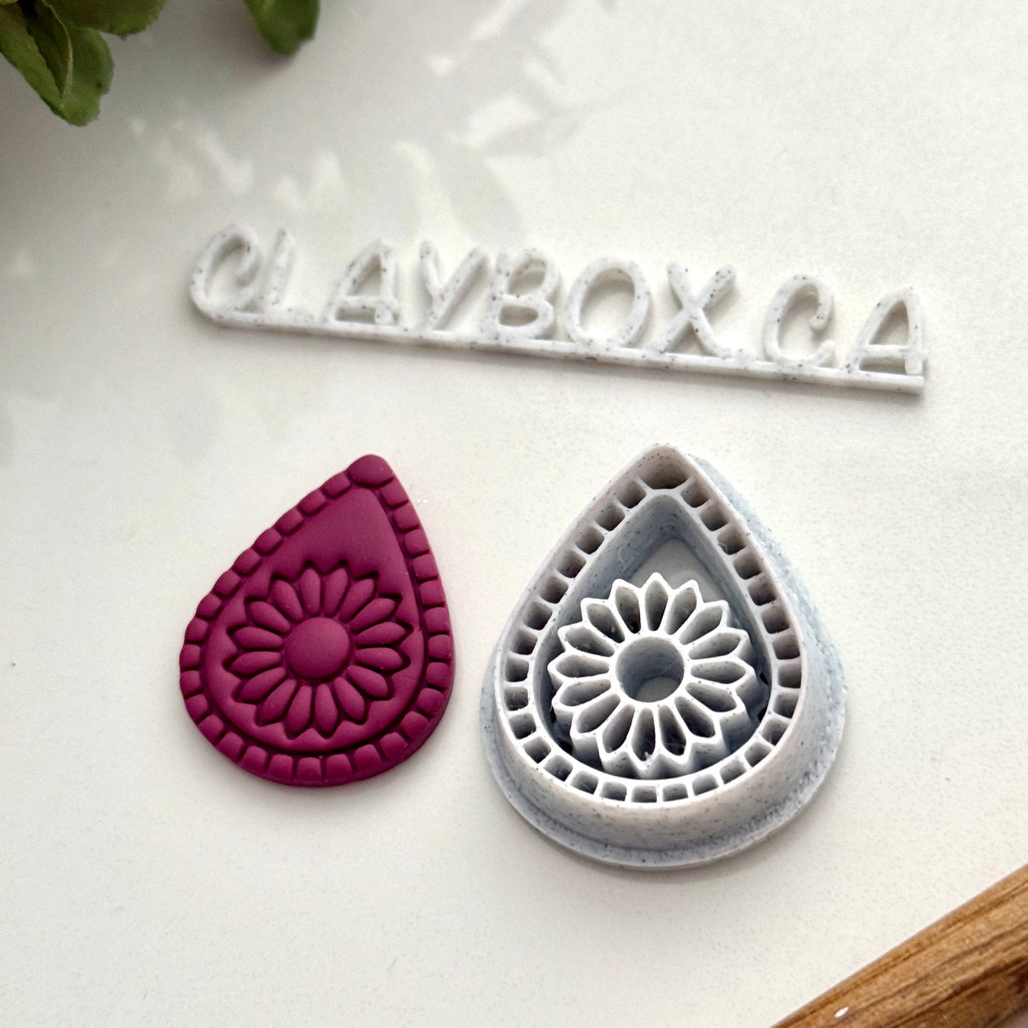 Daisy Drop Stamp and Cutter | Polymer Clay Tool | Floral Teardrop Cutter for Clay Jewelry