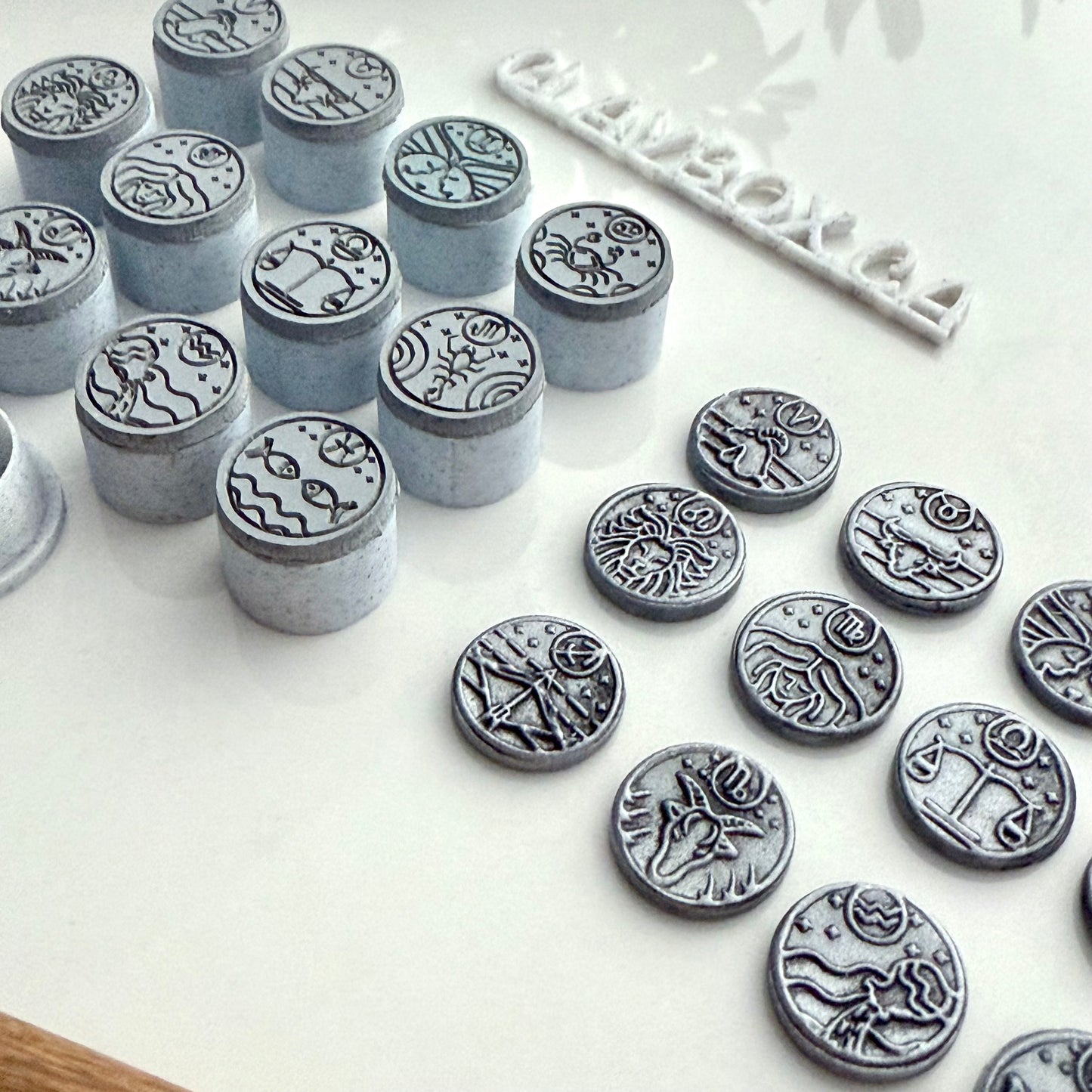 Zodiac Rubber Stamp Set | 12 Stamps with Circle Cutter | Polymer Clay Tools for Astrology Designs