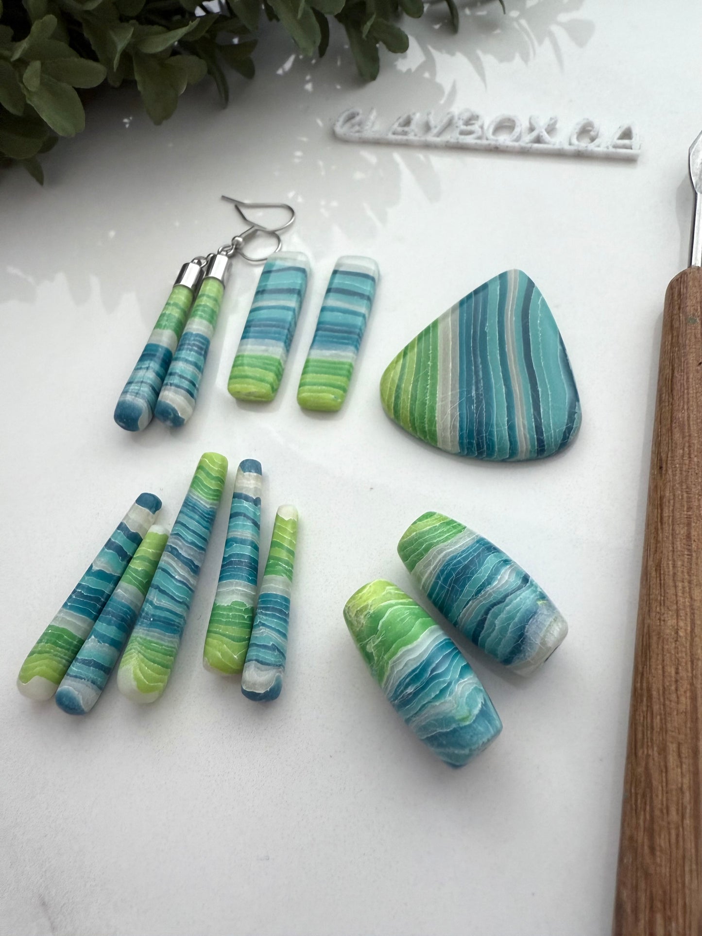 Green Agate palette - FREE color recipes for Premo polymer clay