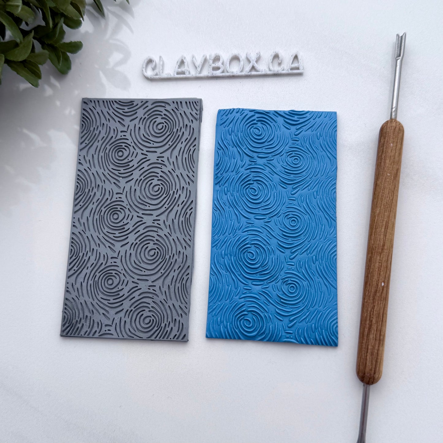 Ripples Texture Mat for Polymer Clay - Laser Engraved Rubber Stamp