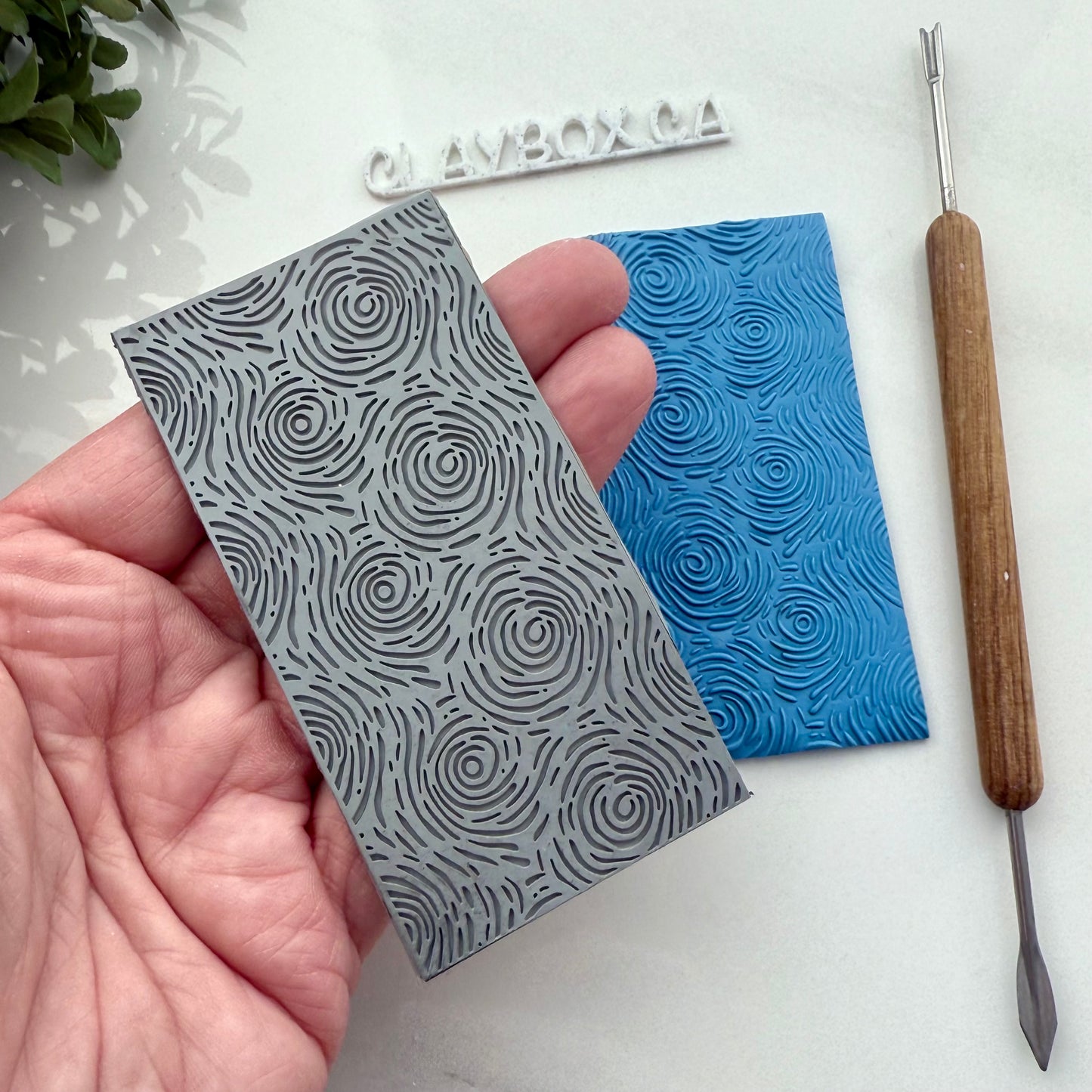 Ripples Texture Mat for Polymer Clay - Laser Engraved Rubber Stamp