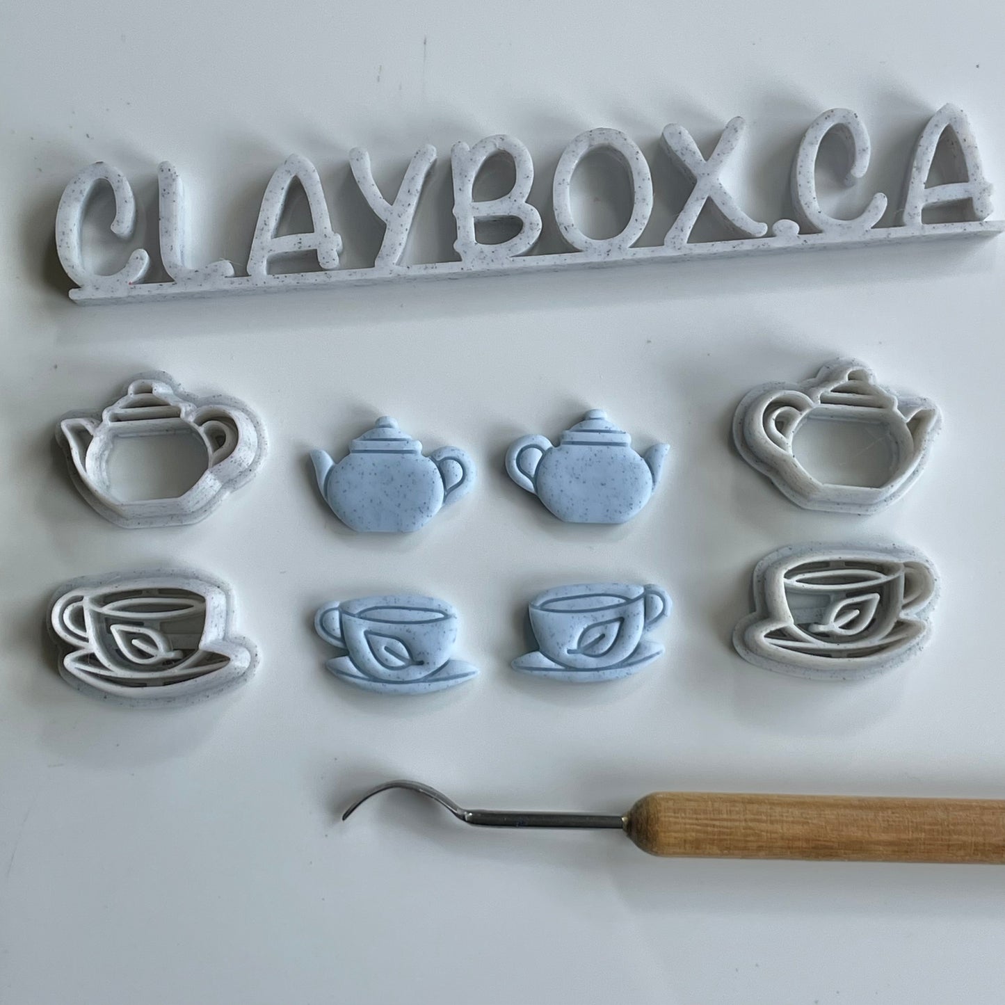 Teapot and teacup stamp/cutter set - two pairs