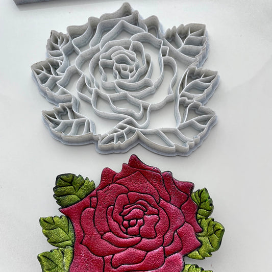 Leafy rose large cutter - perfect for making ring dishes or coasters