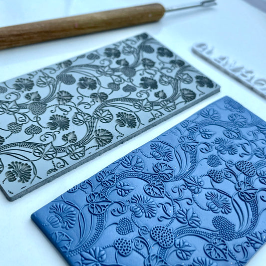 Art nouveau floral texture mat