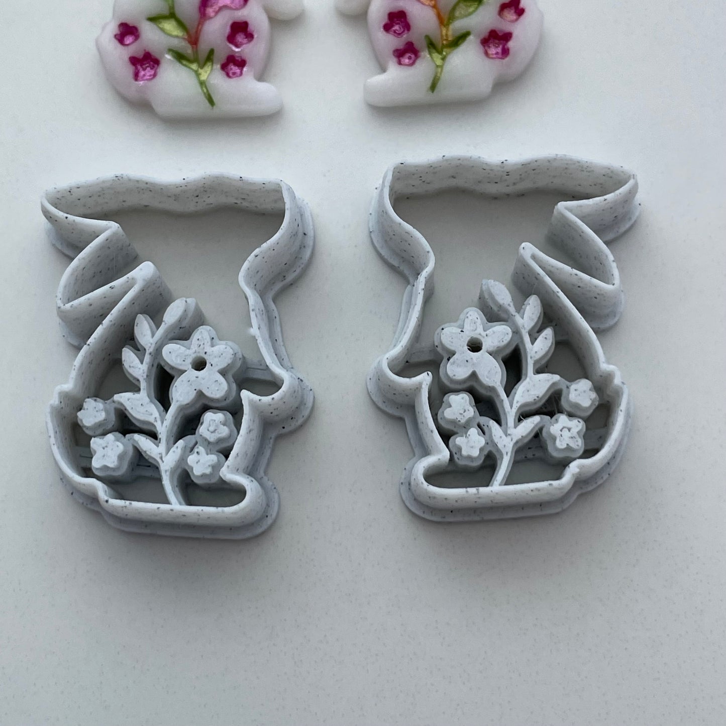 Floral bunny cutter pair