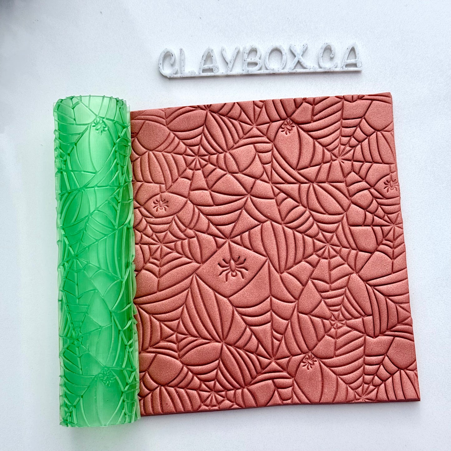 Halloween Spiderweb Texture Roller for Polymer Clay – 4”x1” Texture Roller for Spooky Clay Crafts, Jewelry & Earrings