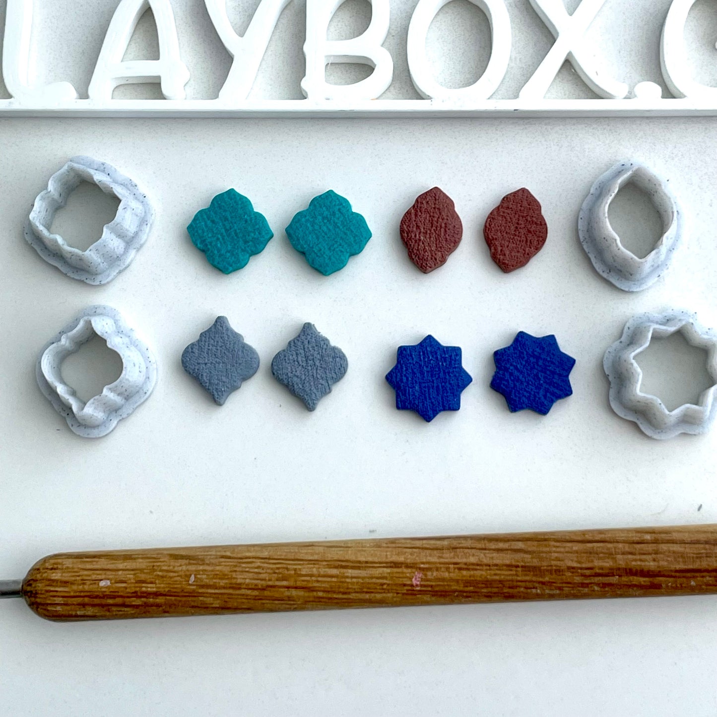 Moroccan shapes stud cutter set - made for polymer clay