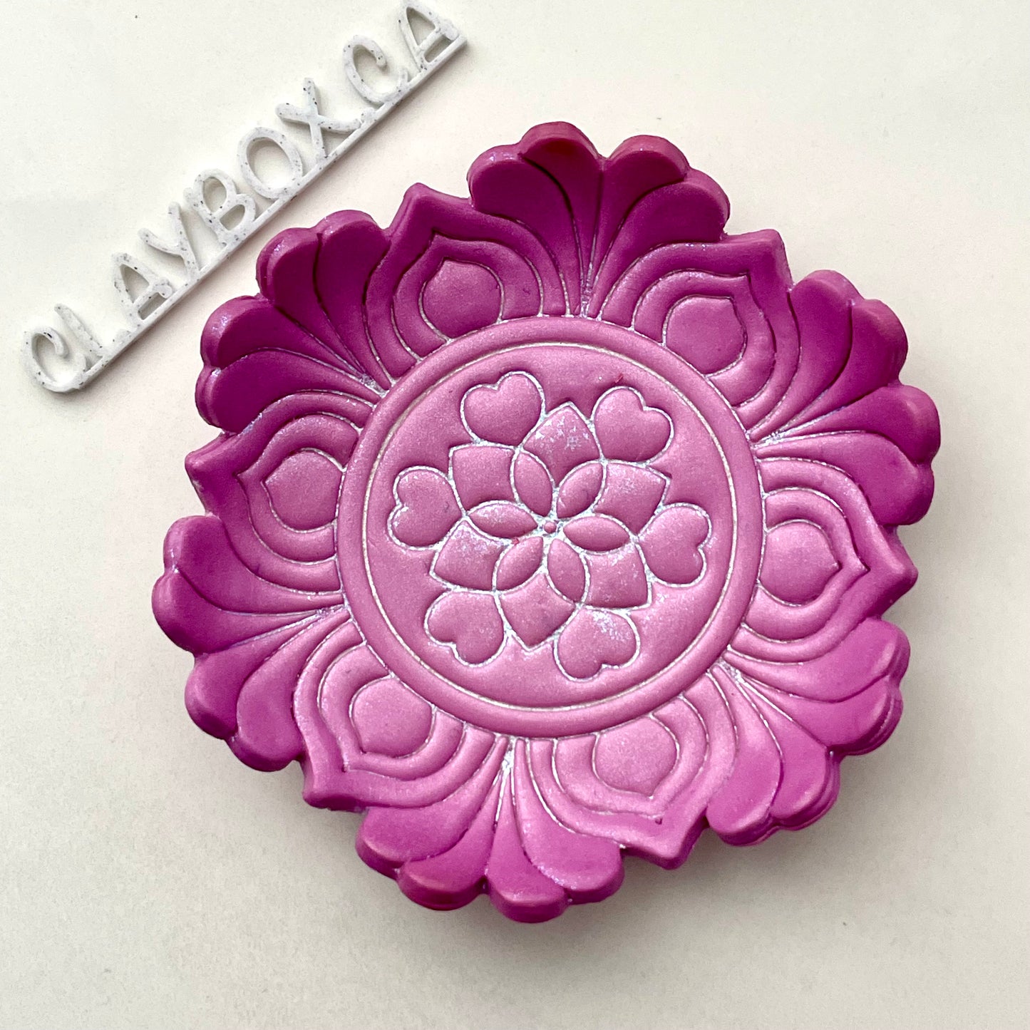 Henna mandala #3 large stamp and matching cutter - made for use with polymer clay