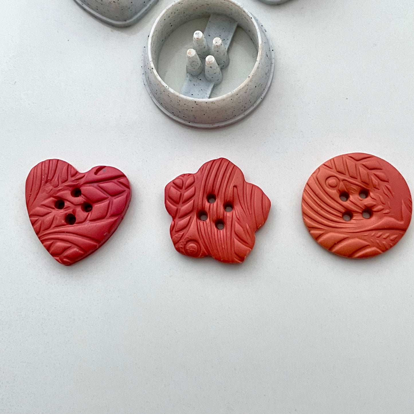 Button cutters - set of three -  made for use with polymer clay