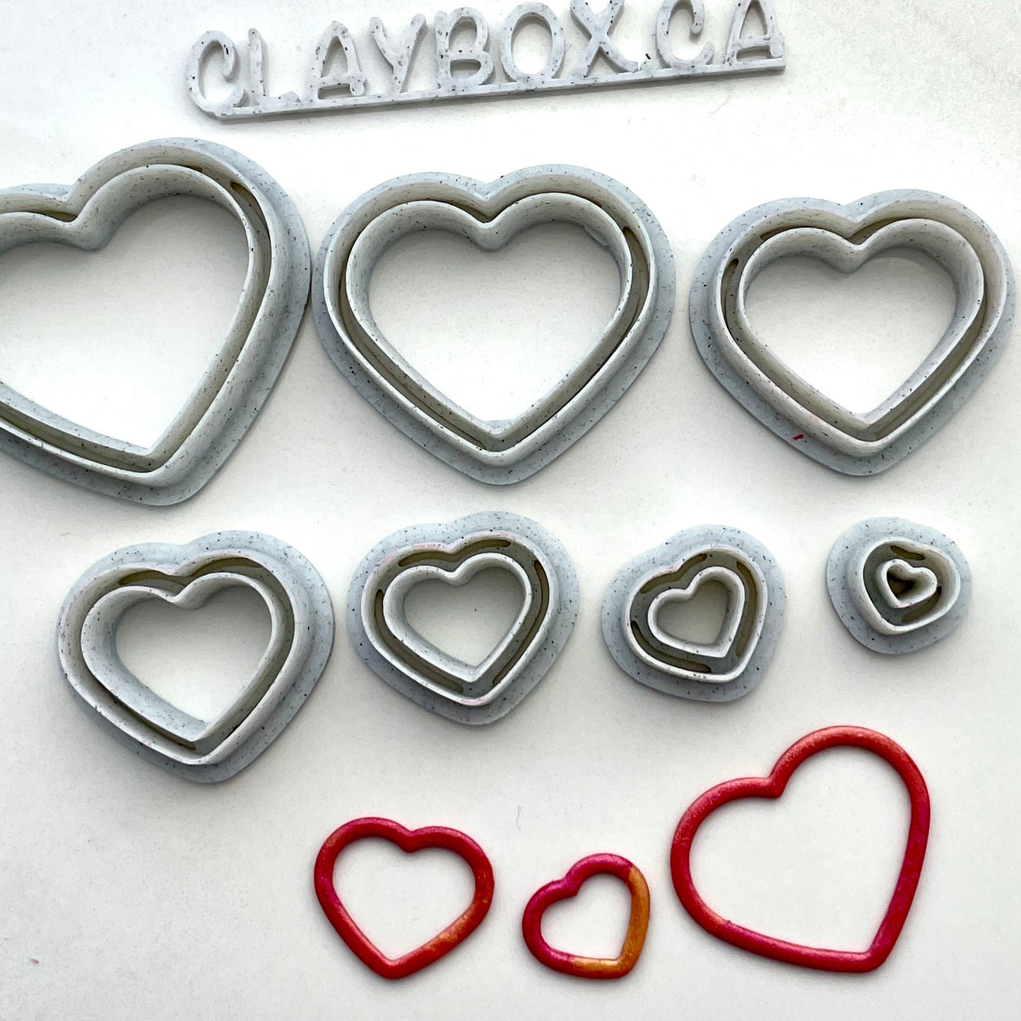 Skinny hearts donut set - made for use with polymer clay