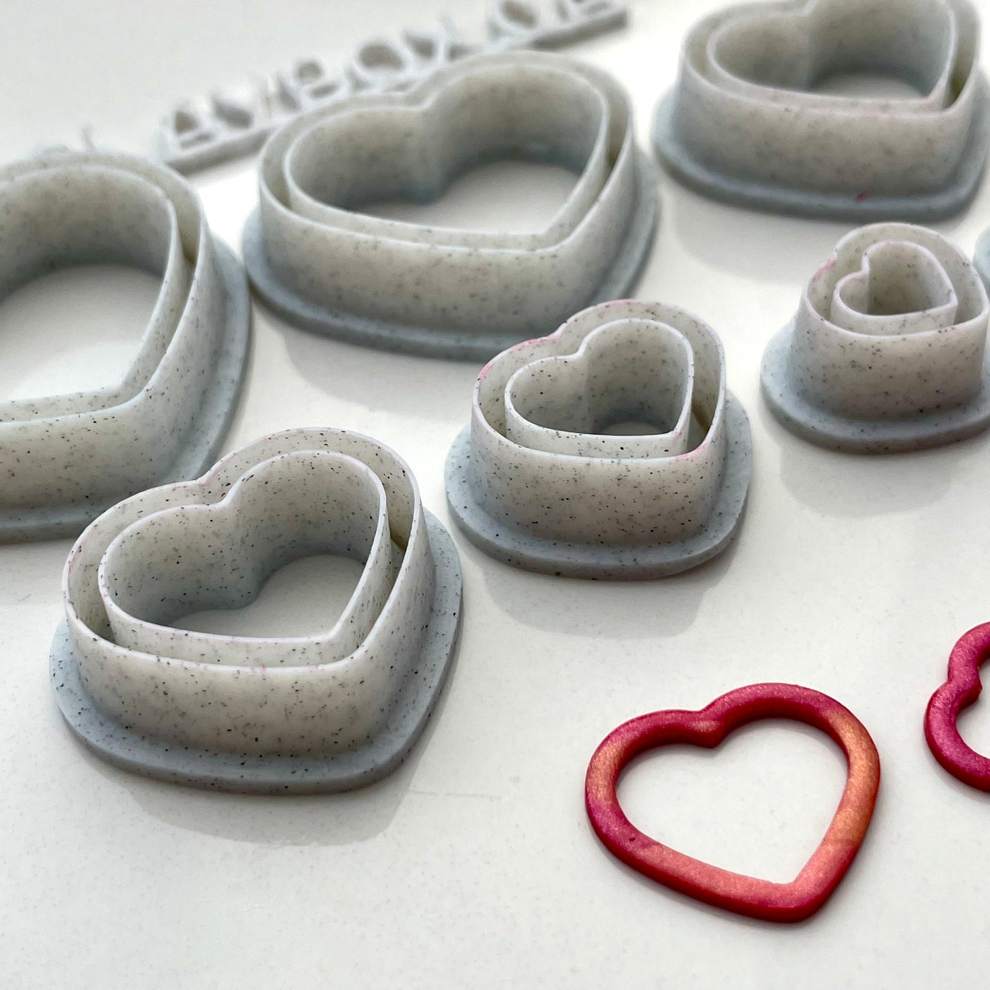 Skinny hearts donut set - made for use with polymer clay