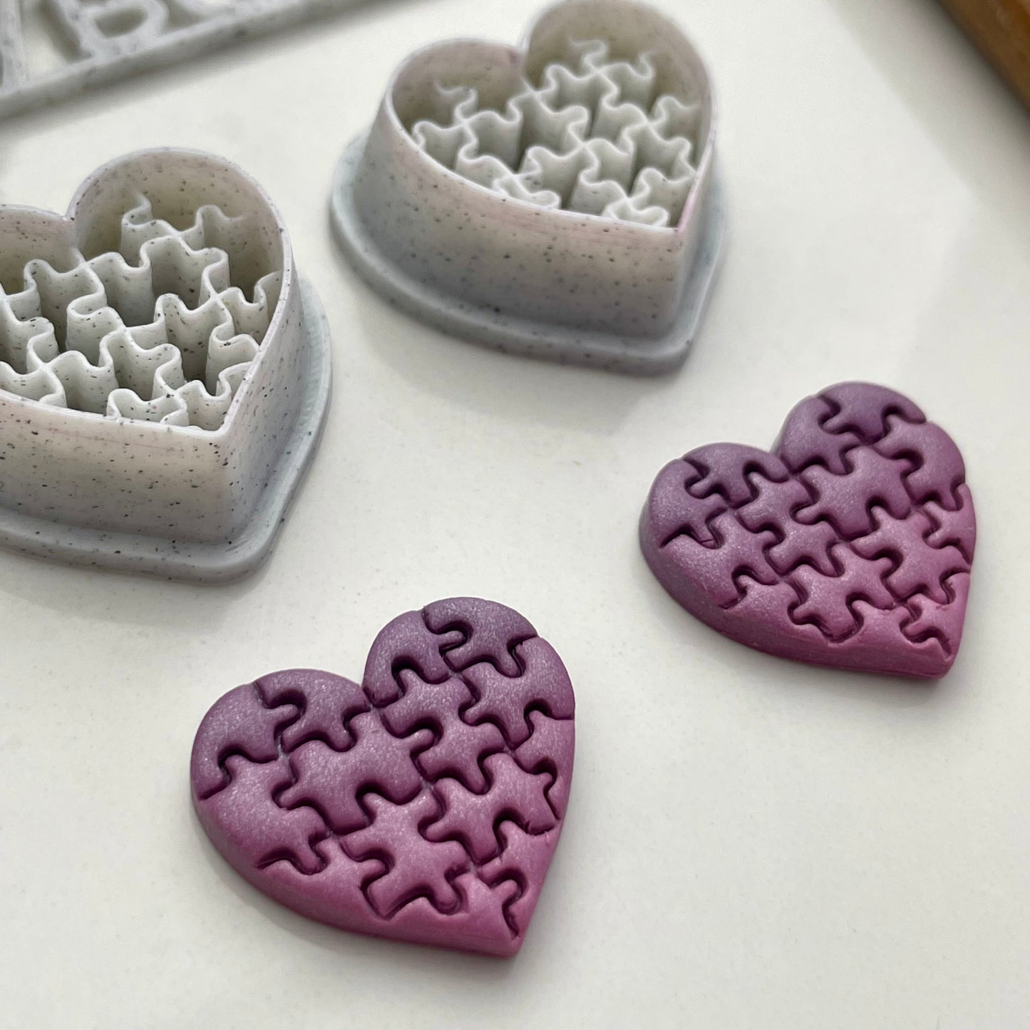 Puzzle heart cutter pair