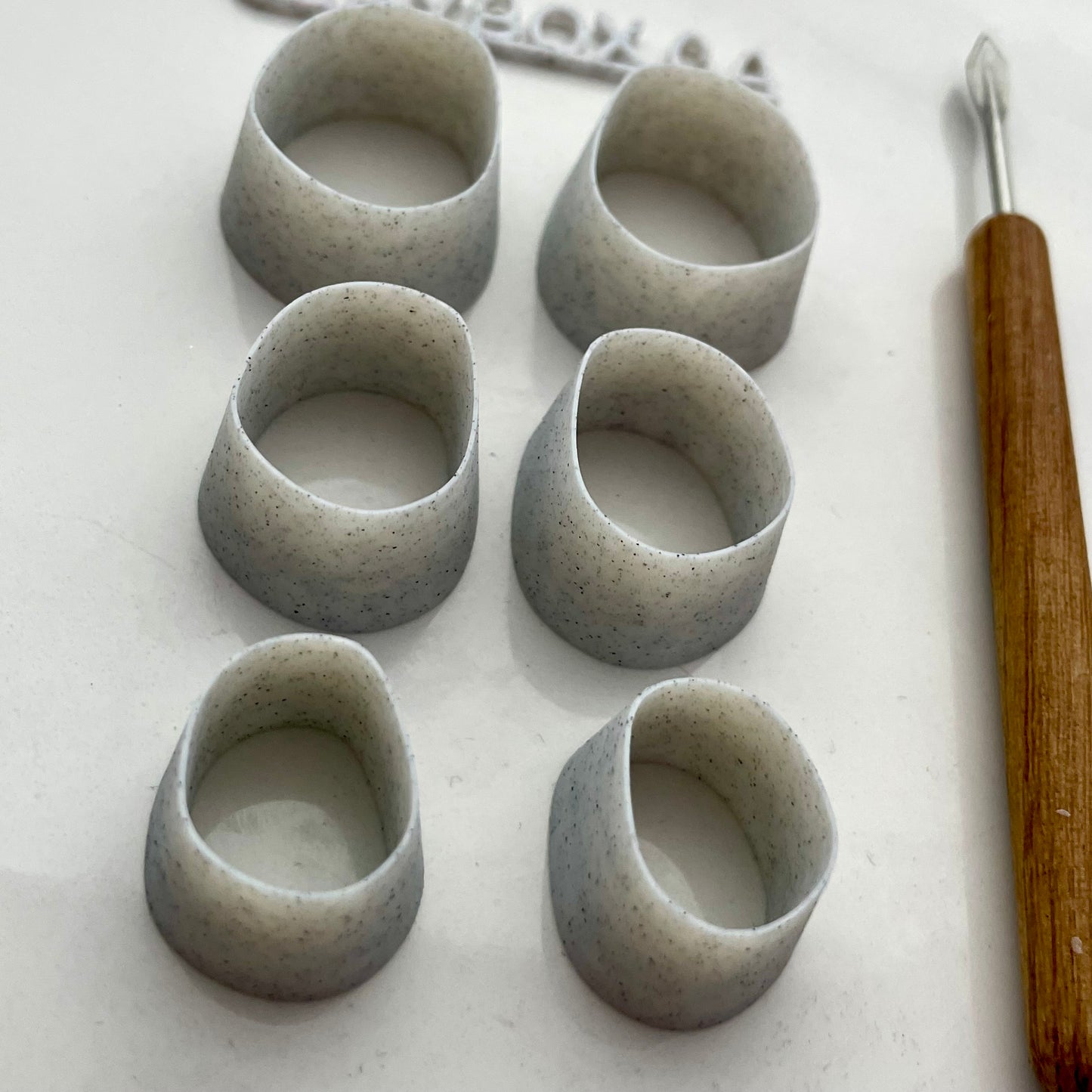 Pebble shape cutter pairs - made for use with polymer clay