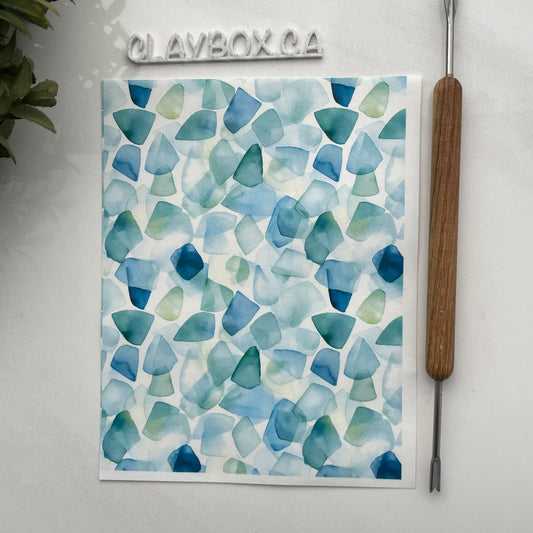 Watercolour sea glass image transfer - for use with polymer clay