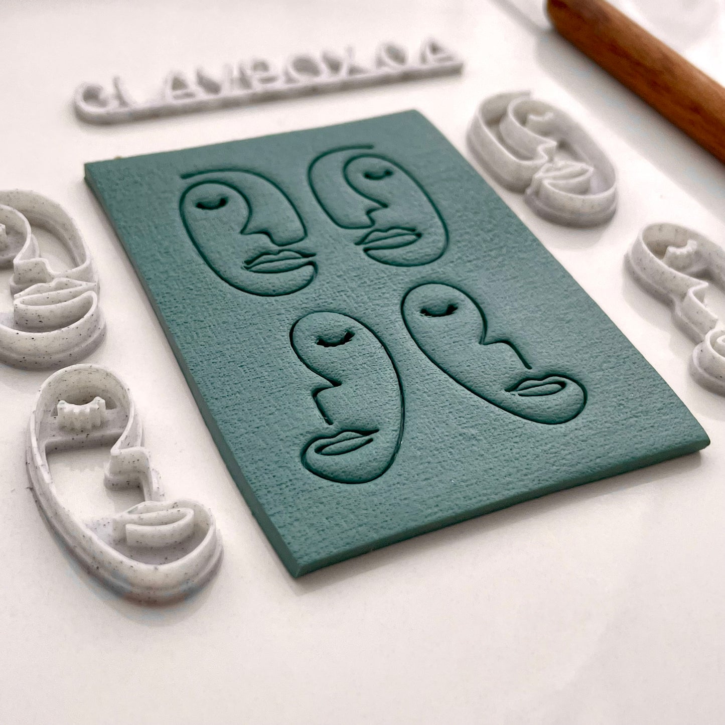 Abstract faces stamp set