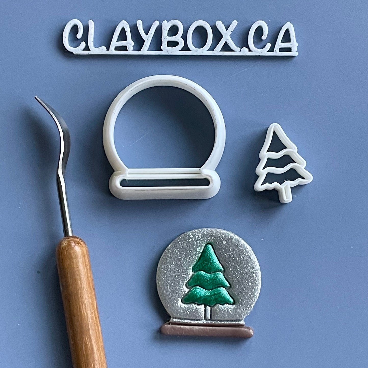 Snow globe cutter and tree stamp