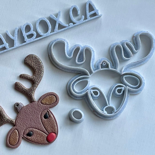 Reindeer Christmas Ornament cutter/stamp, plus nose cutter