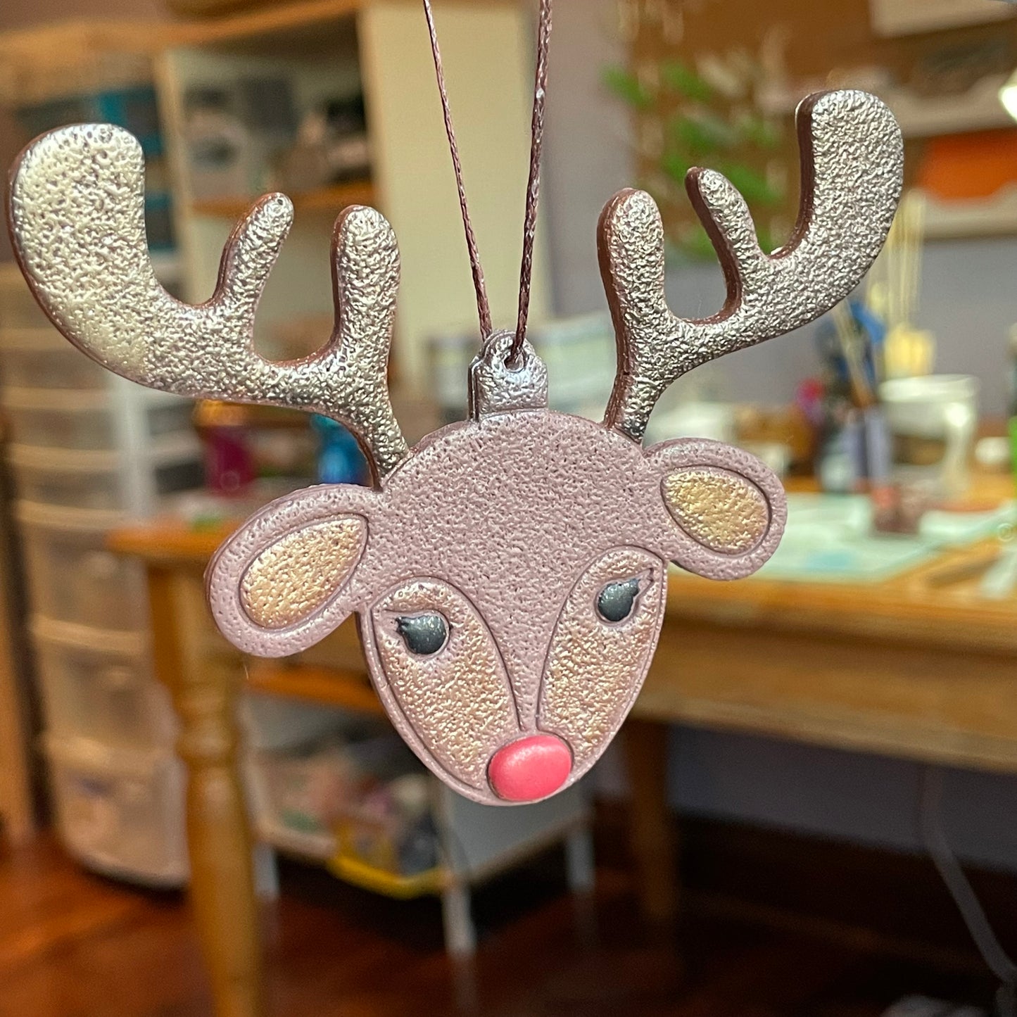 Reindeer Christmas Ornament cutter/stamp, plus nose cutter