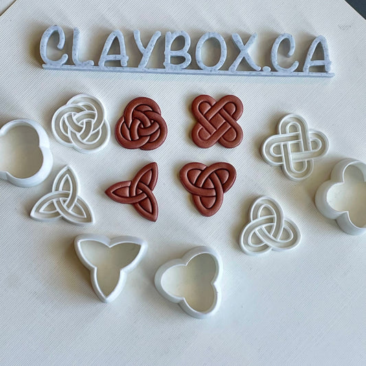 Celtic stamp set 2 with matching cutters - made for use with polymer clay