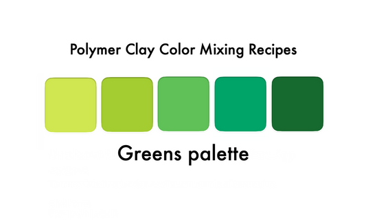 Greens palette - color recipes for Premo polymer clay