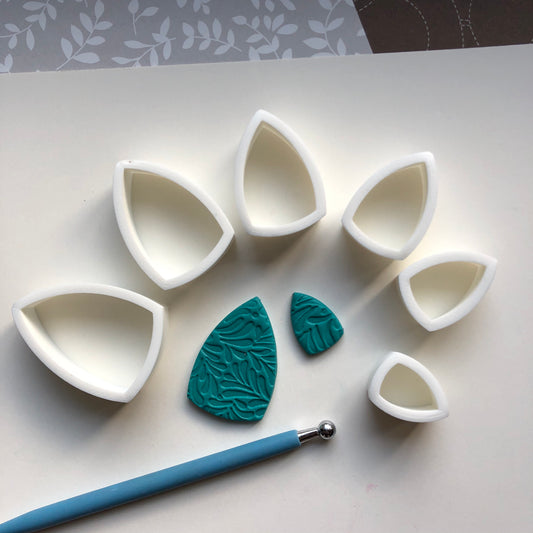 Shield shape cutter set - made for use with polymer clay