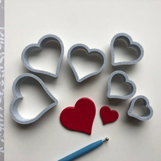 Heart cutter set - made for use with polymer clay
