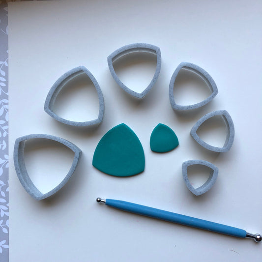 Rounded triangle cutter set - made for use with polymer clay