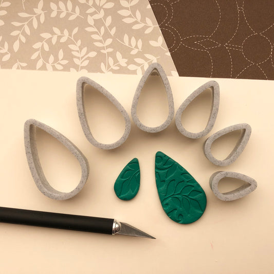 Teardrop cutter set - made for use with polymer clay