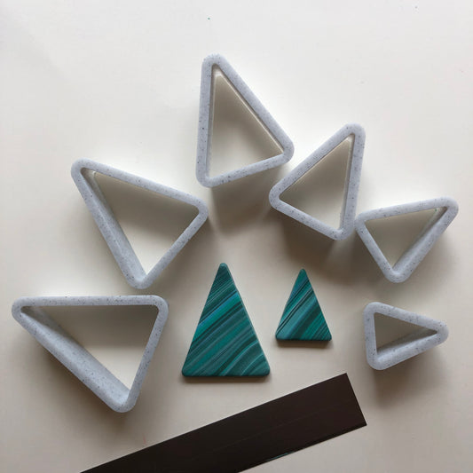 Triangle cutter set - made for use with polymer clay