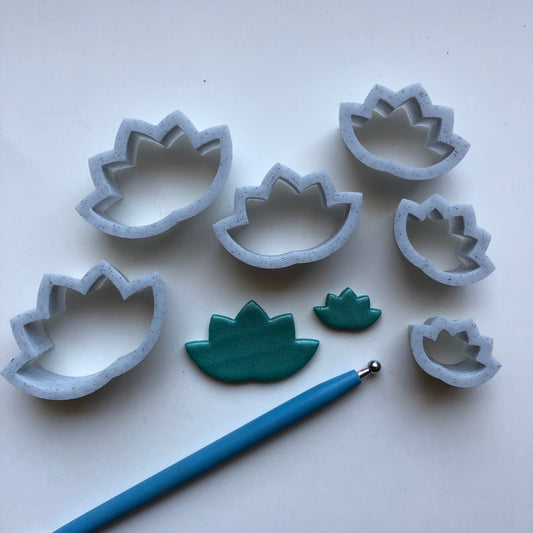 Lotus shape cutter set - made for use with polymer clay
