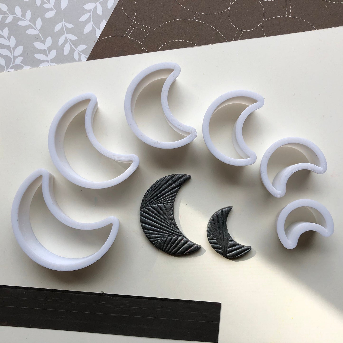 Moon shape cutter set - made for use with polymer clay