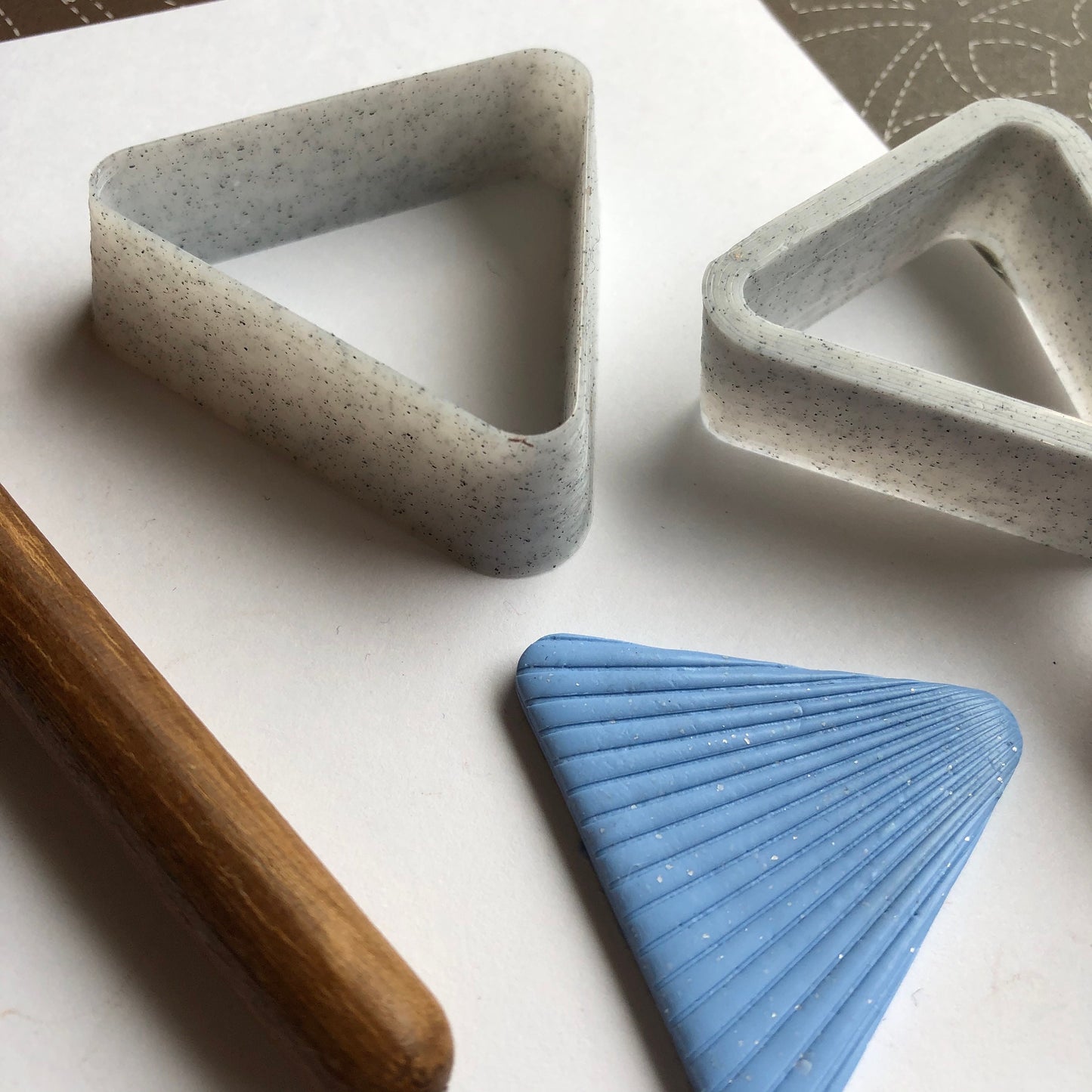 Equilateral triangle (with round corners) cutter set - made for use with polymer clay