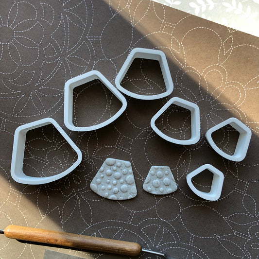 Chunky fan cutter set - made for use with polymer clay