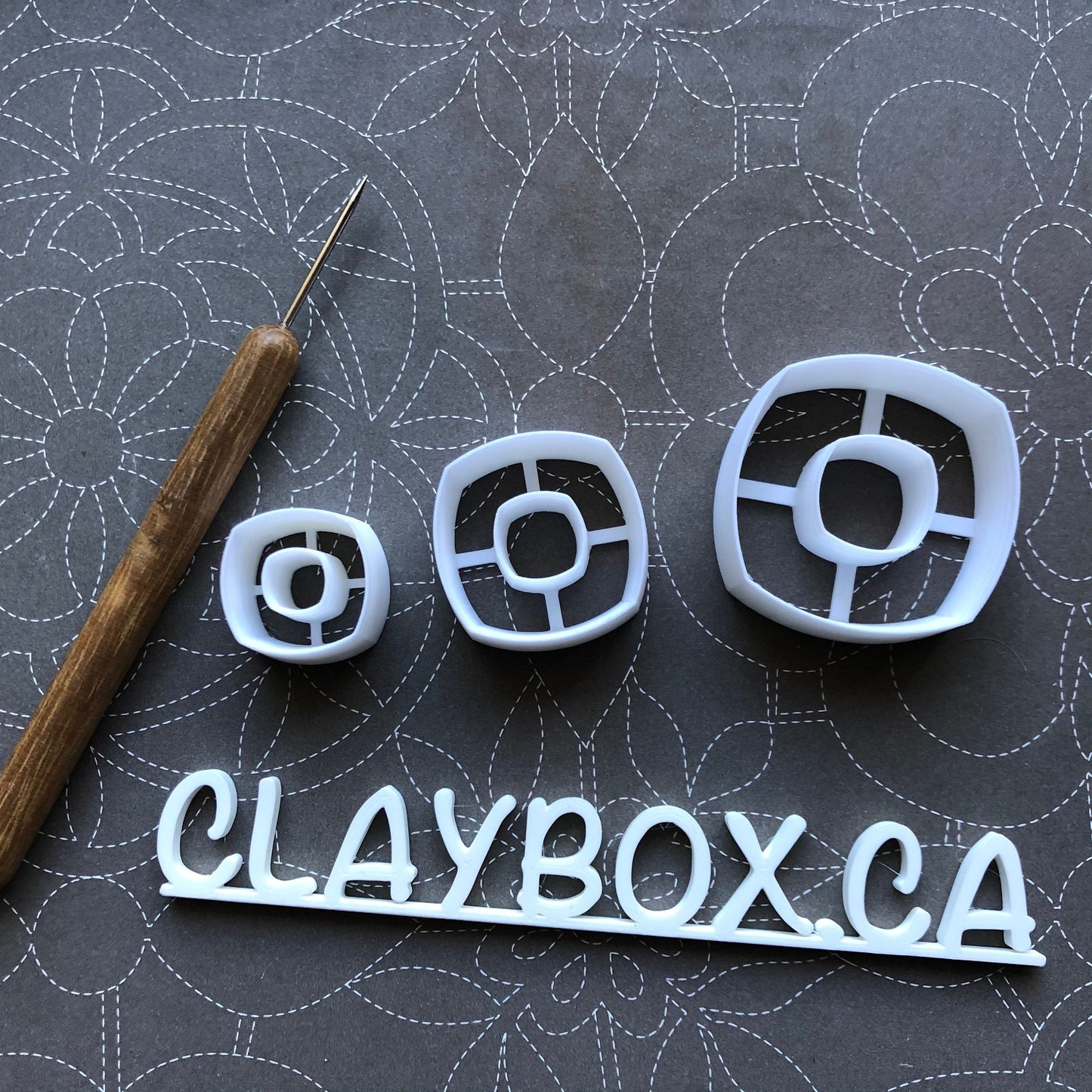 Curved square donut cutter - made for use with polymer clay