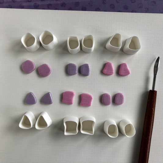Organic stud cutters - made for polymer clay