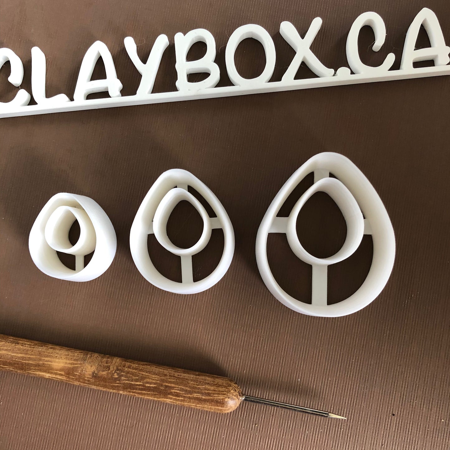 Teardrop donut cutter set - made for use with polymer clay