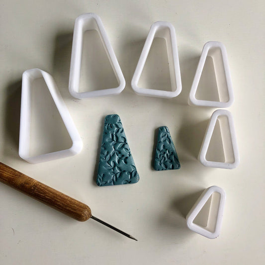 Slim trapezoid cutter set - made for use with polymer clay