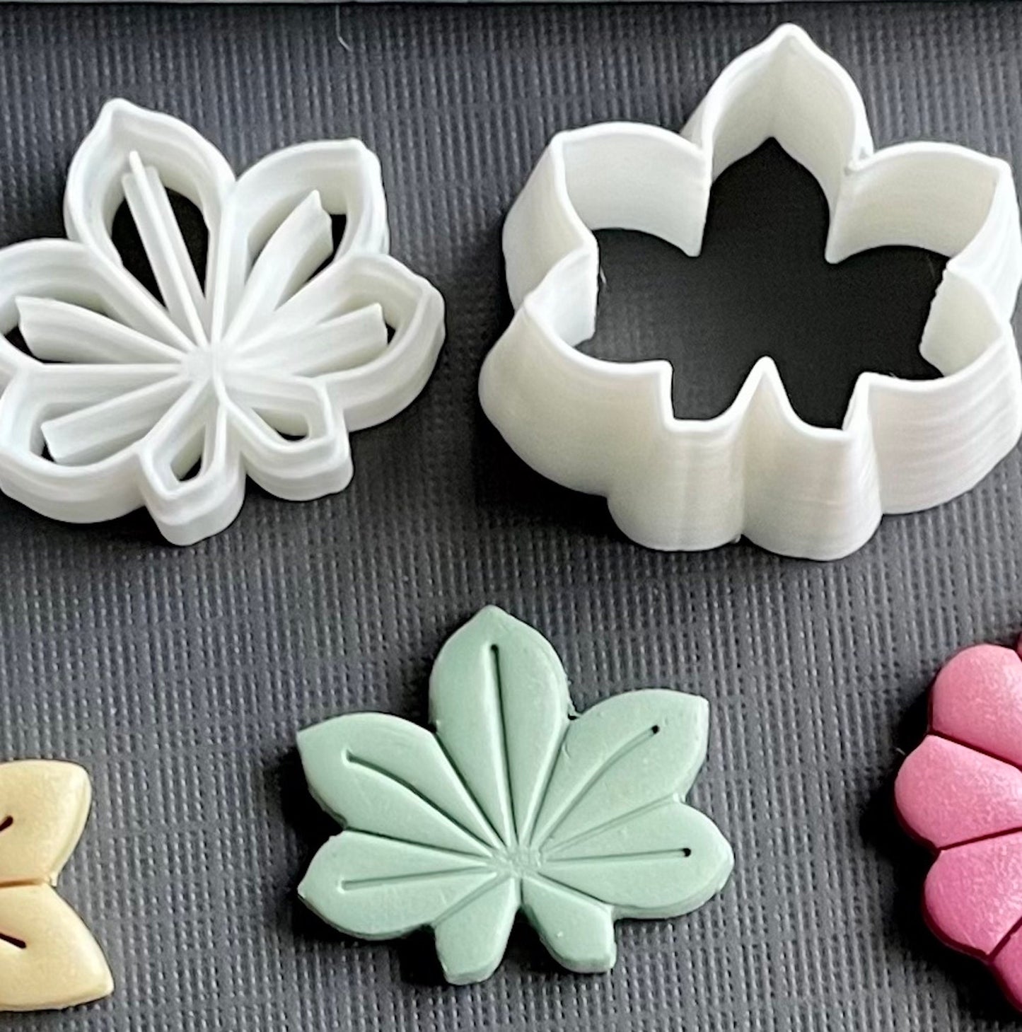 One inch flowers (Set 3) stamps and cutters - made for use with polymer clay