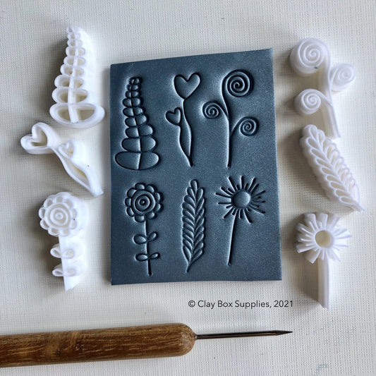 Doodle stamps (set 2) - made for use with polymer clay