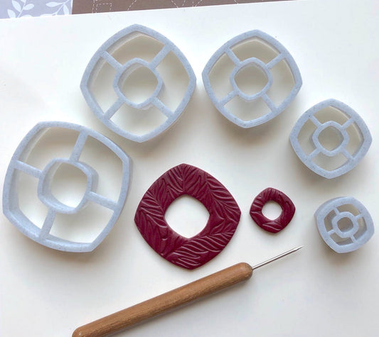 Curved square donut cutter - made for use with polymer clay