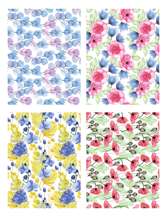 Image transfers - Watercolor flowers set 1