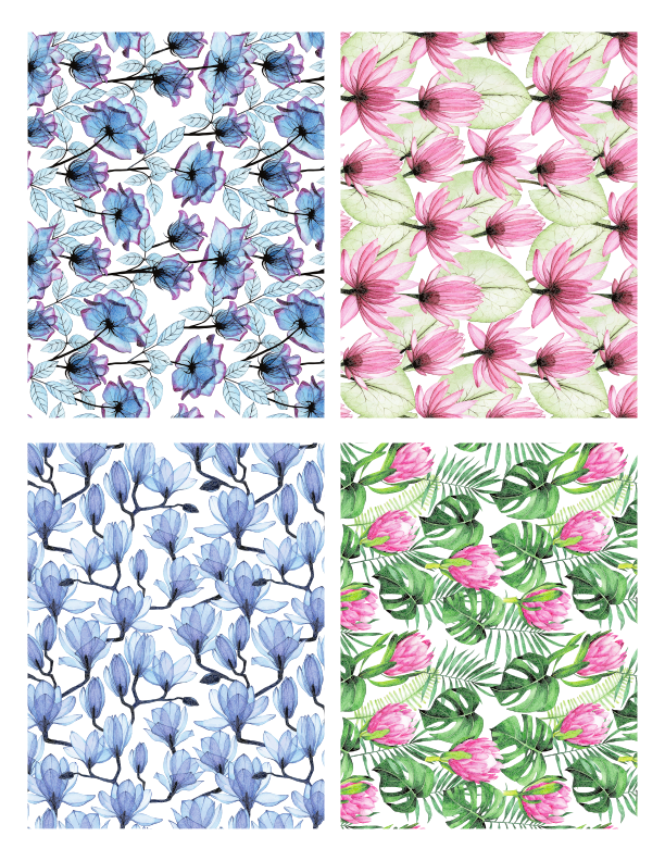 Image transfers - Watercolor flowers set 2